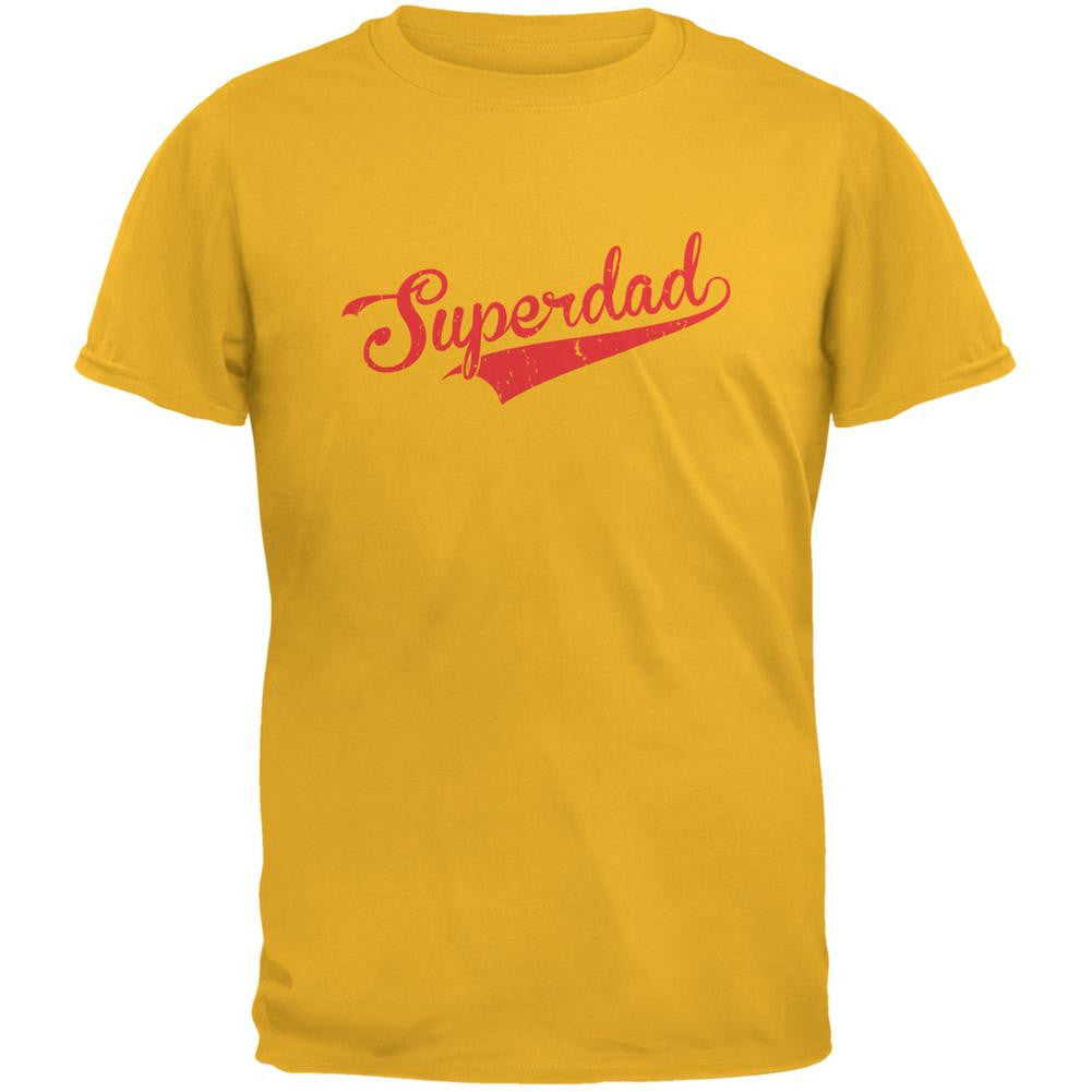 Fathers Day - Superdad Gold Adult T-Shirt Men's T-Shirts Old Glory 2XL Yellow 