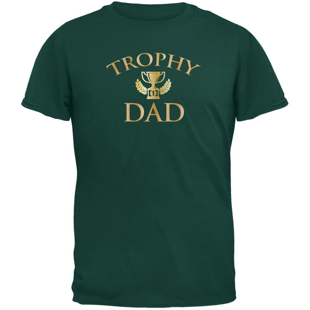 Fathers Day Trophy Dad Forest Green Adult T-Shirt Men's T-Shirts Old Glory 2XL Green 