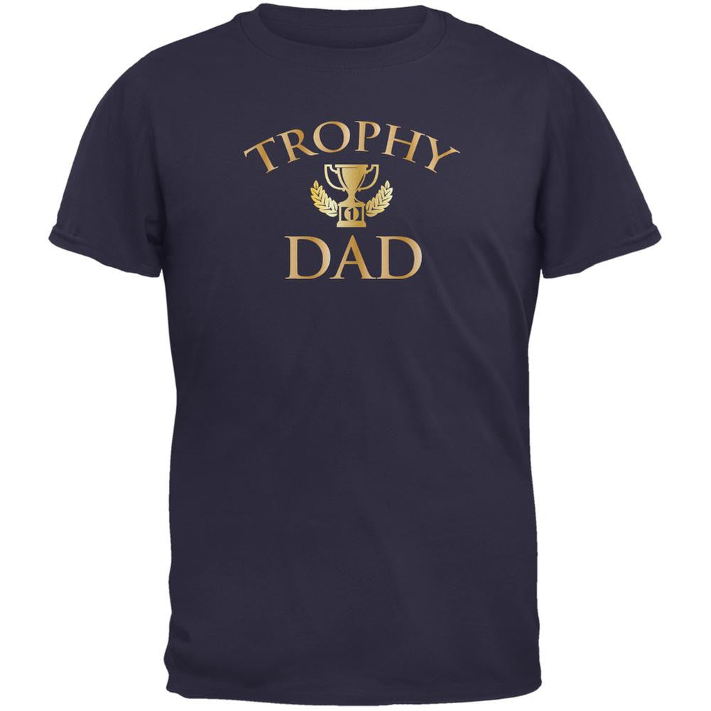 Fathers Day Trophy Dad Navy Adult T-Shirt Men's T-Shirts Old Glory 2XL Blue 