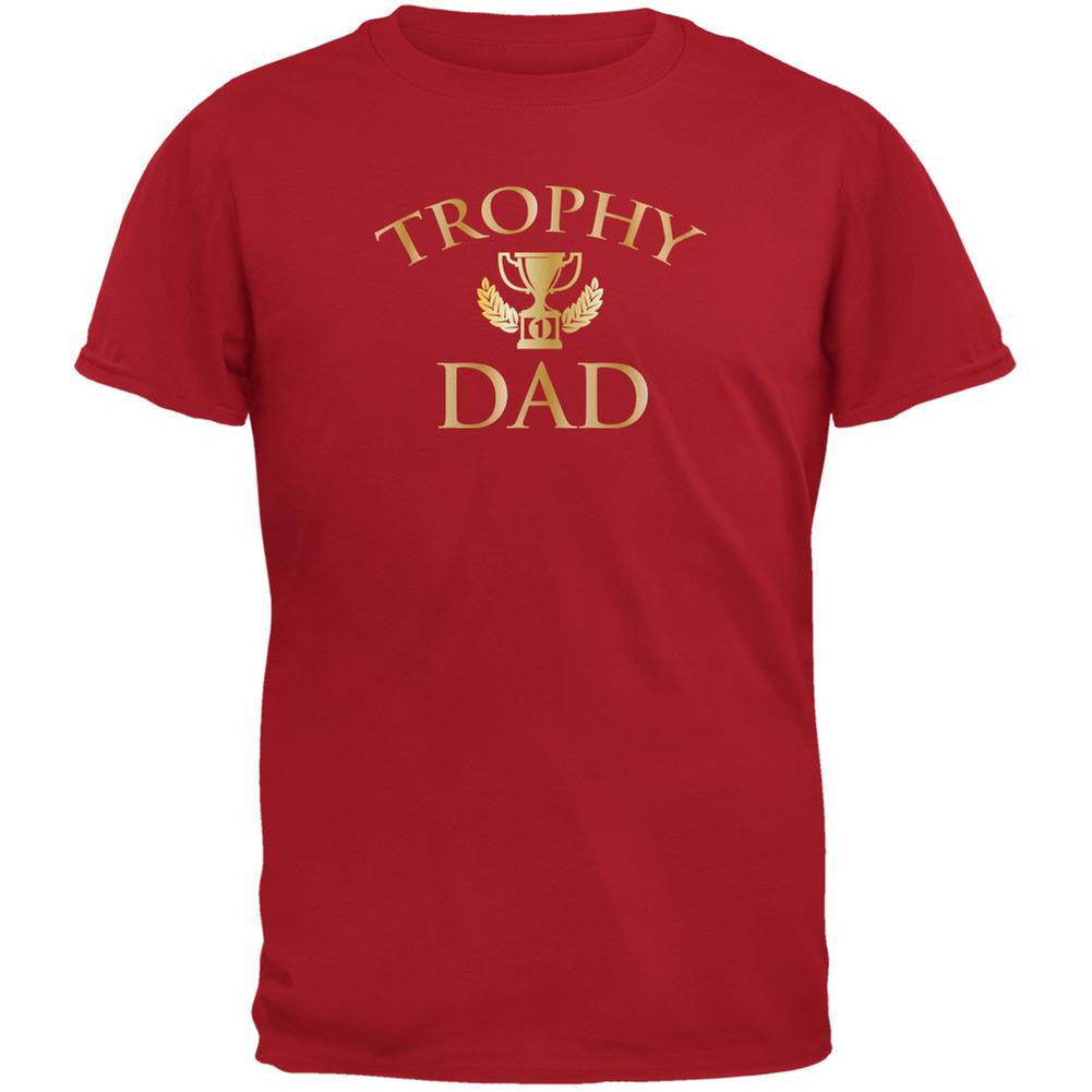 Fathers Day Trophy Dad Red Adult T-Shirt Men's T-Shirts Old Glory 2XL Red 