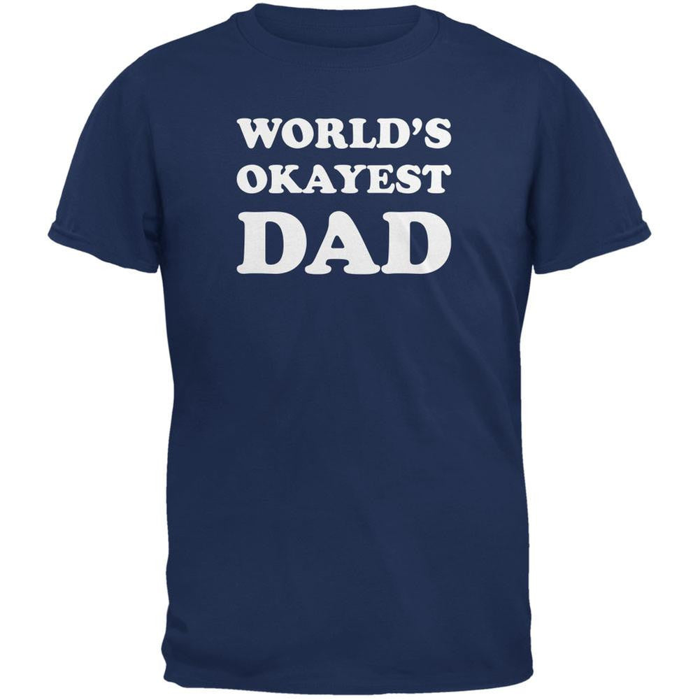 Father's Day World's Okayest Dad Metro Blue Adult T-Shirt Men's T-Shirts Old Glory 2XL Blue 