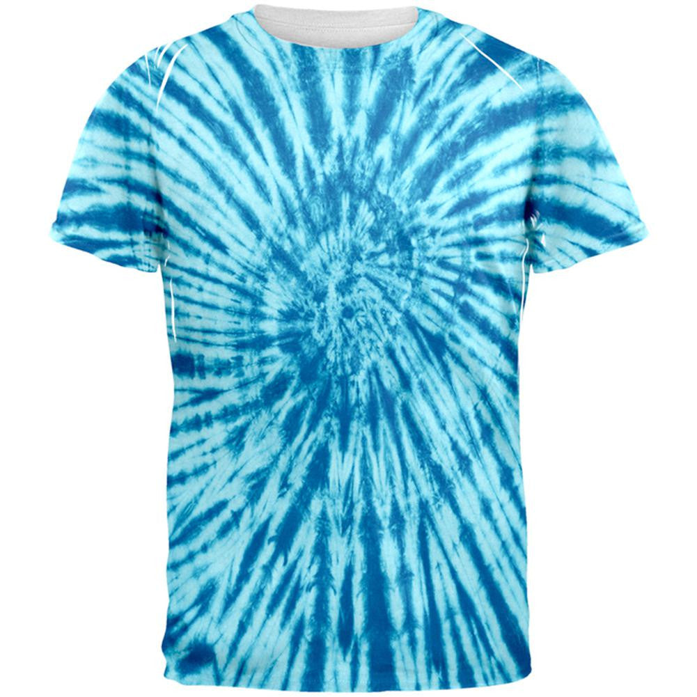 Blue Tie Dye All Over Adult T-Shirt Men's T-Shirts Old Glory 2XL Multi 