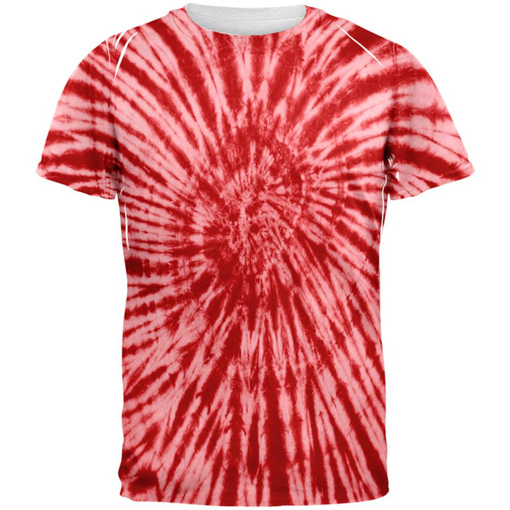 Red Tie Dye All Over Adult T-Shirt Men's T-Shirts Old Glory 2XL Multi 