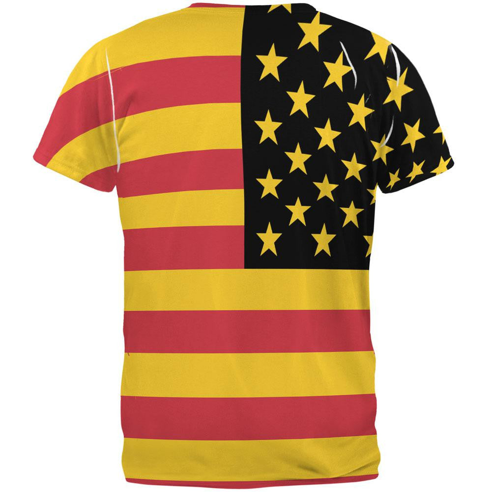 German American Flag All Over Adult T-Shirt Men's T-Shirts Old Glory   