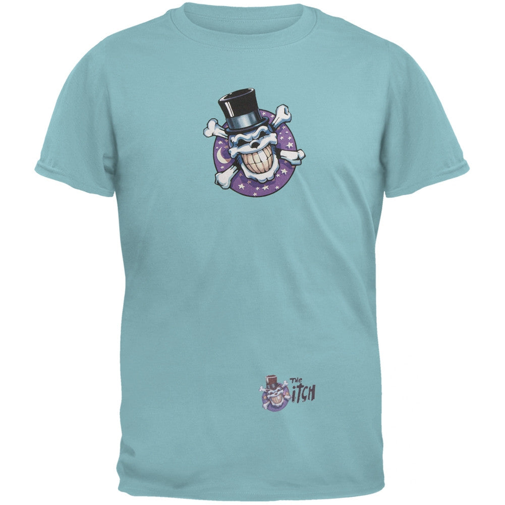 Skull & Crossbones Top Hat Logo Teal Adult T-Shirt Men's T-Shirts Old Glory   