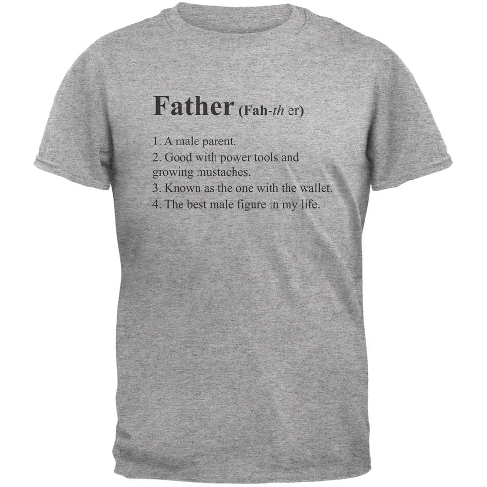 Father's Day Definition of Father Heather Grey Adult T-Shirt Men's T-Shirts Old Glory 2XL Grey 