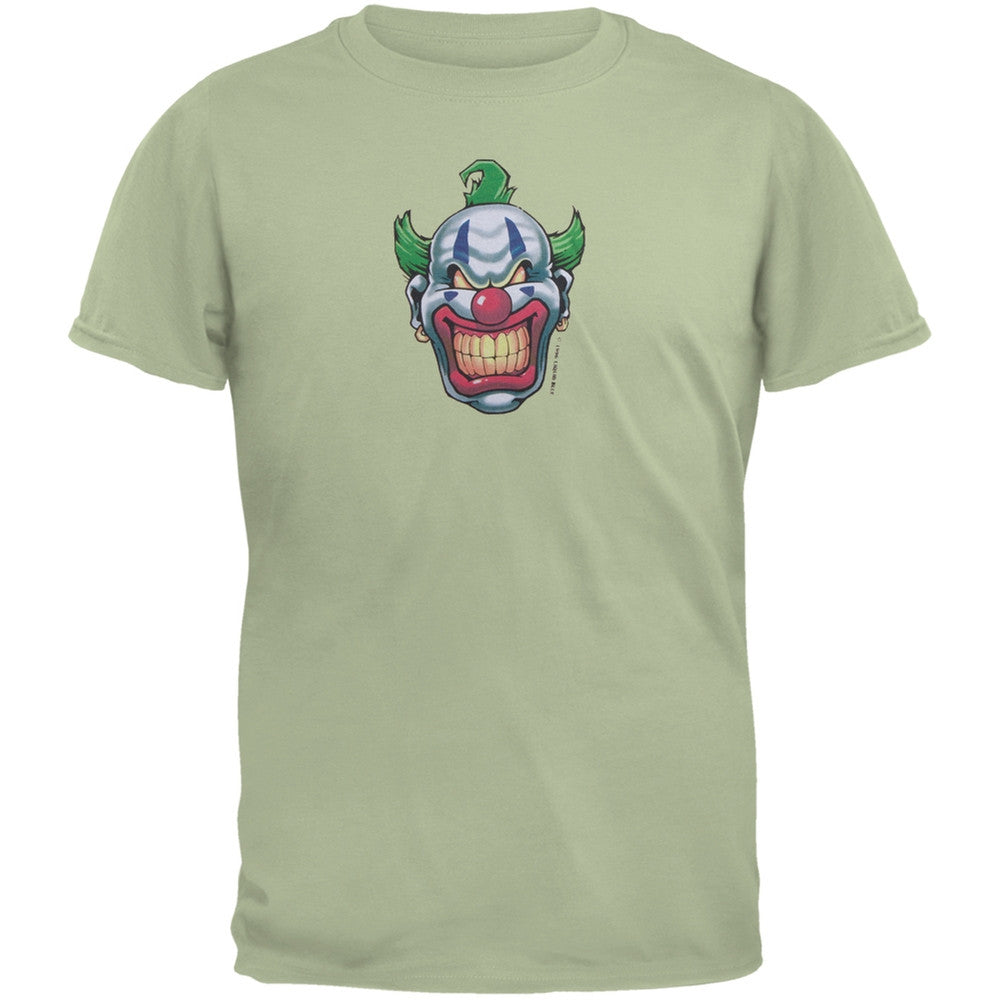 Joker Grinning Olive Adult T-Shirt Men's T-Shirts Old Glory   