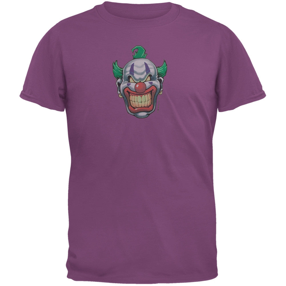 Joker Grinning Dark Purple Adult T-Shirt Men's T-Shirts Old Glory   