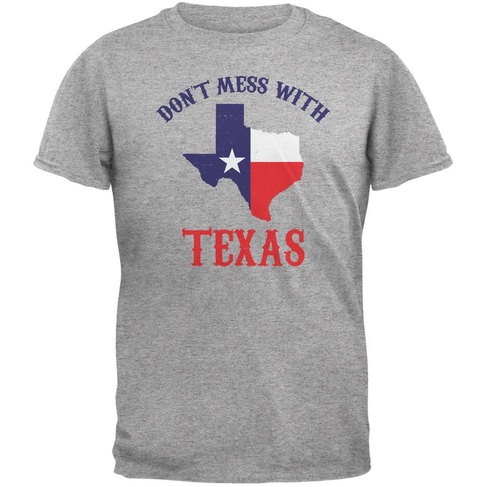 Don't Mess With Texas Heather Grey Adult T-Shirt Men's T-Shirts Old Glory 2XL Grey 