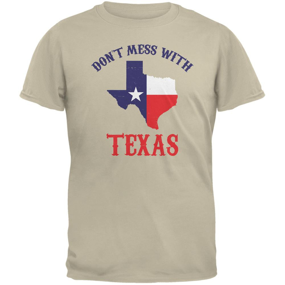 Don't Mess With Texas Sand Adult T-Shirt Men's T-Shirts Old Glory 2XL Off-White 