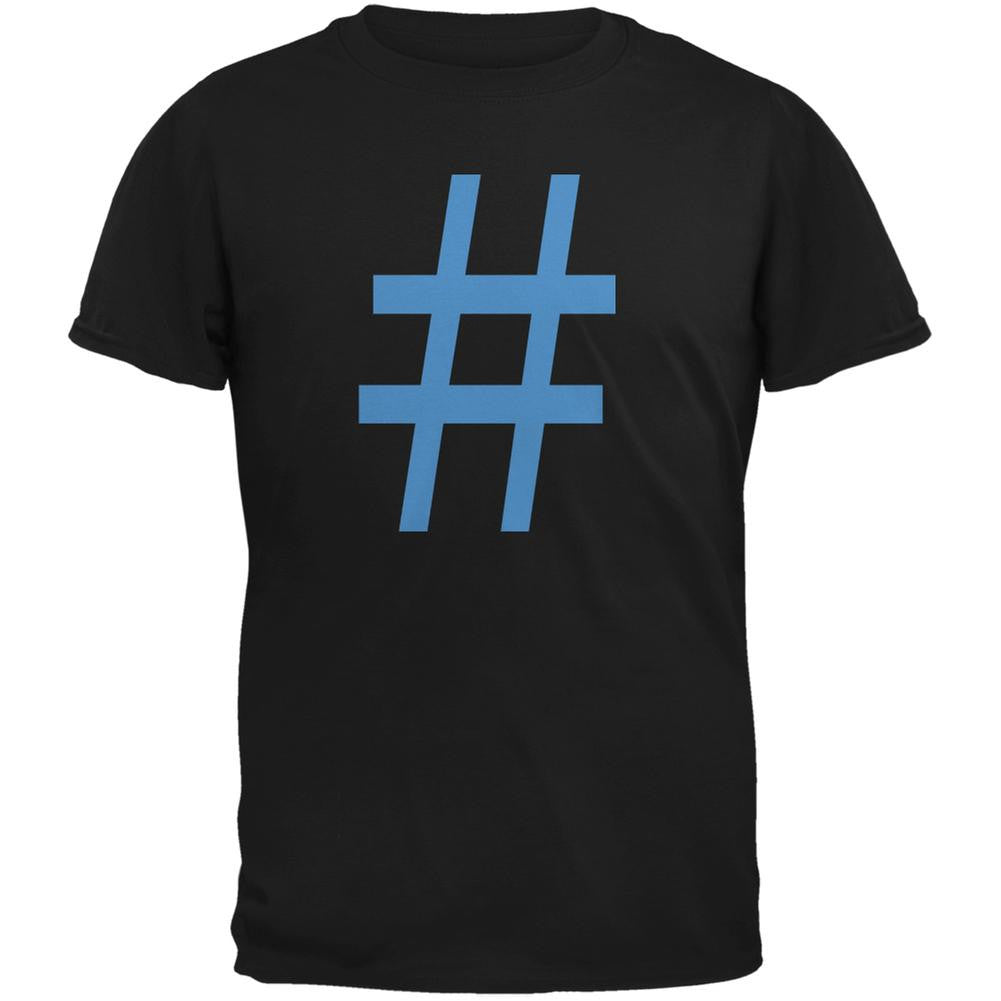 Hashtag Black Adult T-Shirt Men's T-Shirts Old Glory 2XL Black 