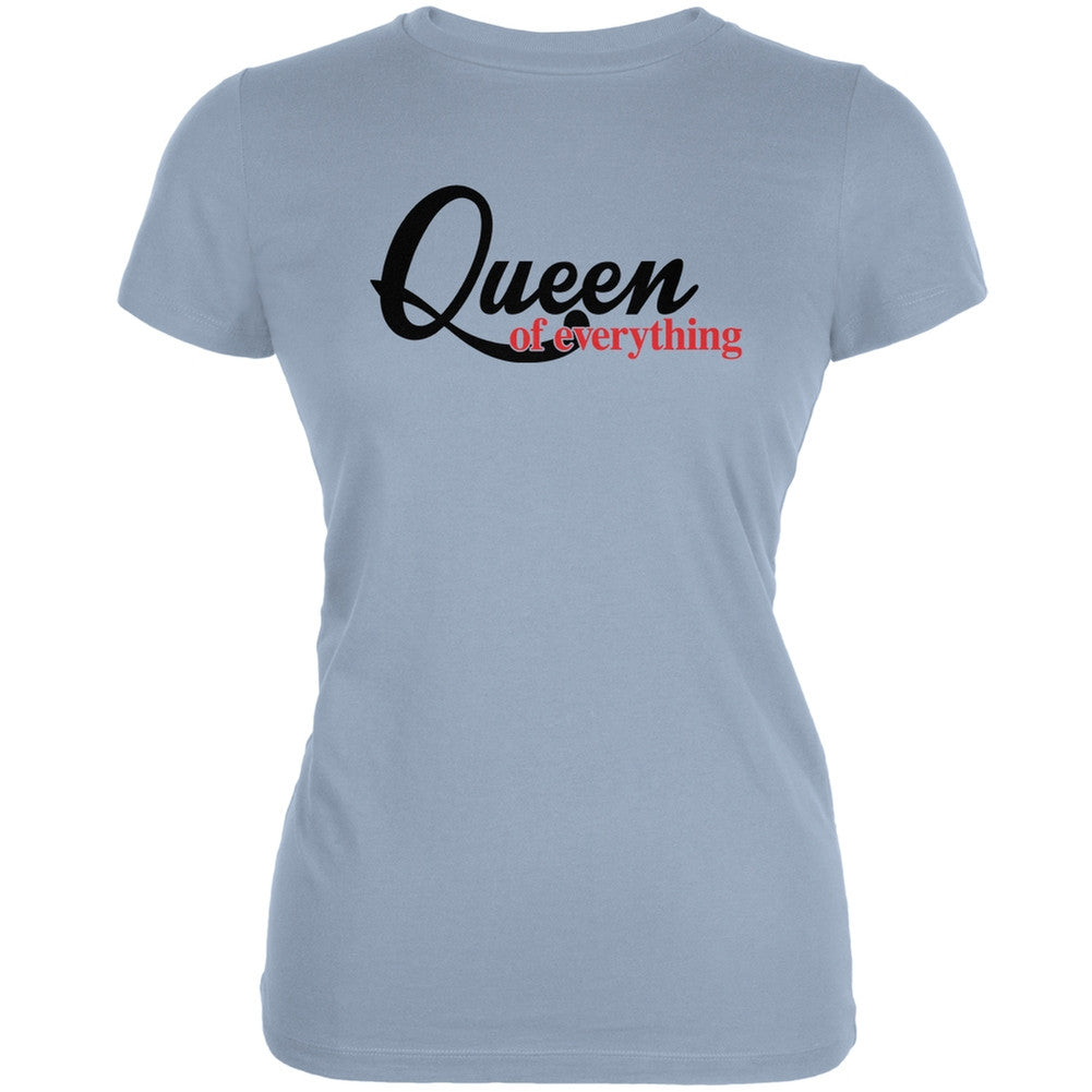 Queen Of Everything Light Blue Juniors Soft T-Shirt Juniors T-Shirts Old Glory 2XL Blue 