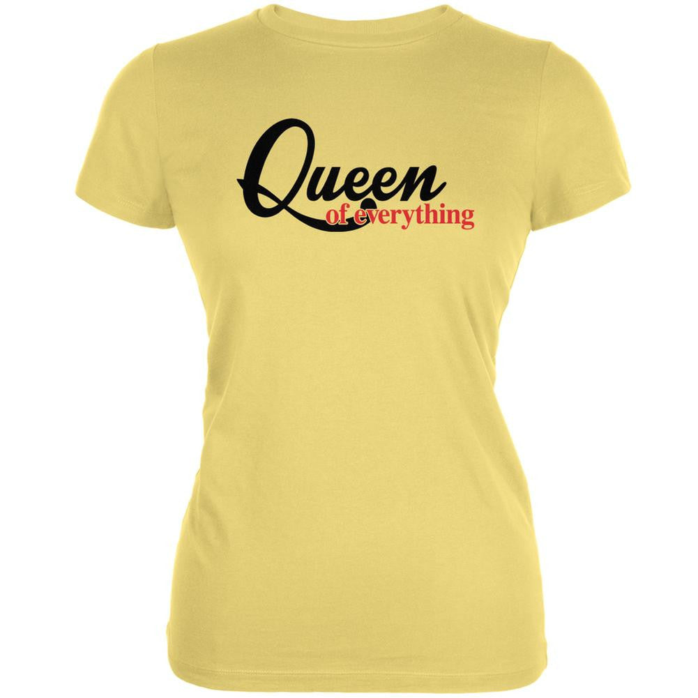 Queen Of Everything Yellow Juniors Soft T-Shirt Juniors T-Shirts Old Glory LG Yellow 