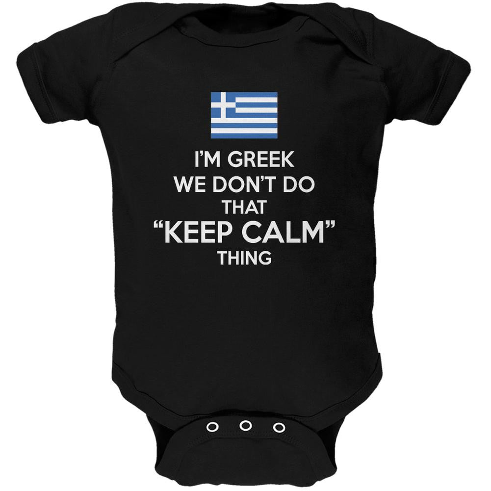 Don't Do Calm - Greek Black Soft Baby One Piece Baby One Piece Old Glory 0-3M Black 