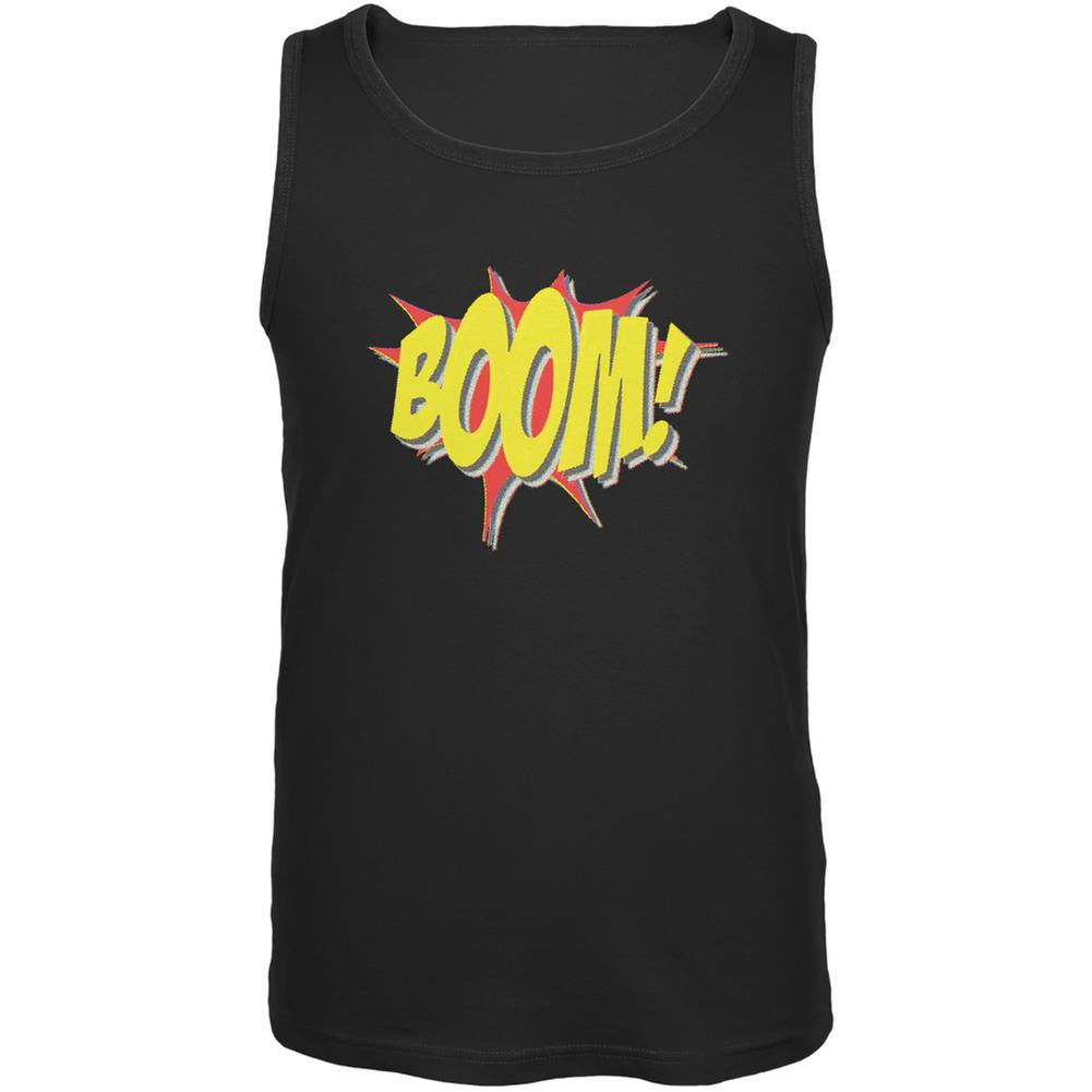 BOOM Comic Book Super Hero Black Adult Tank Top Men's Tank Tops Old Glory SM Black 