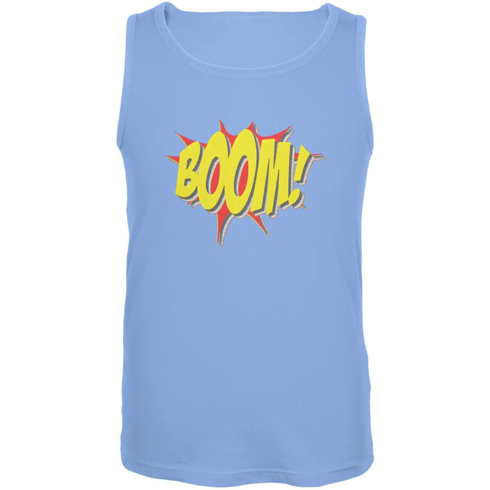 BOOM Comic Book Super Hero Carolina Blue Adult Tank Top Men's Tank Tops Old Glory SM Blue