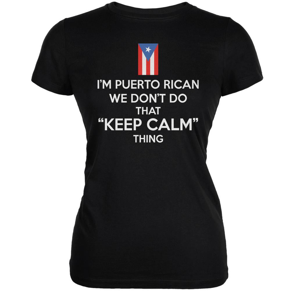 Don't Do Calm - Puerto Rican Black Juniors Soft T-Shirt Juniors T-Shirts Old Glory 2XL Black 