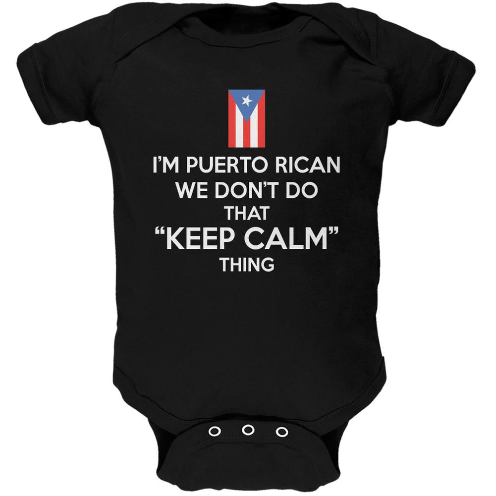 Don't Do Calm - Puerto Rican Black Soft Baby One Piece Baby One Piece Old Glory 0-3M Black 