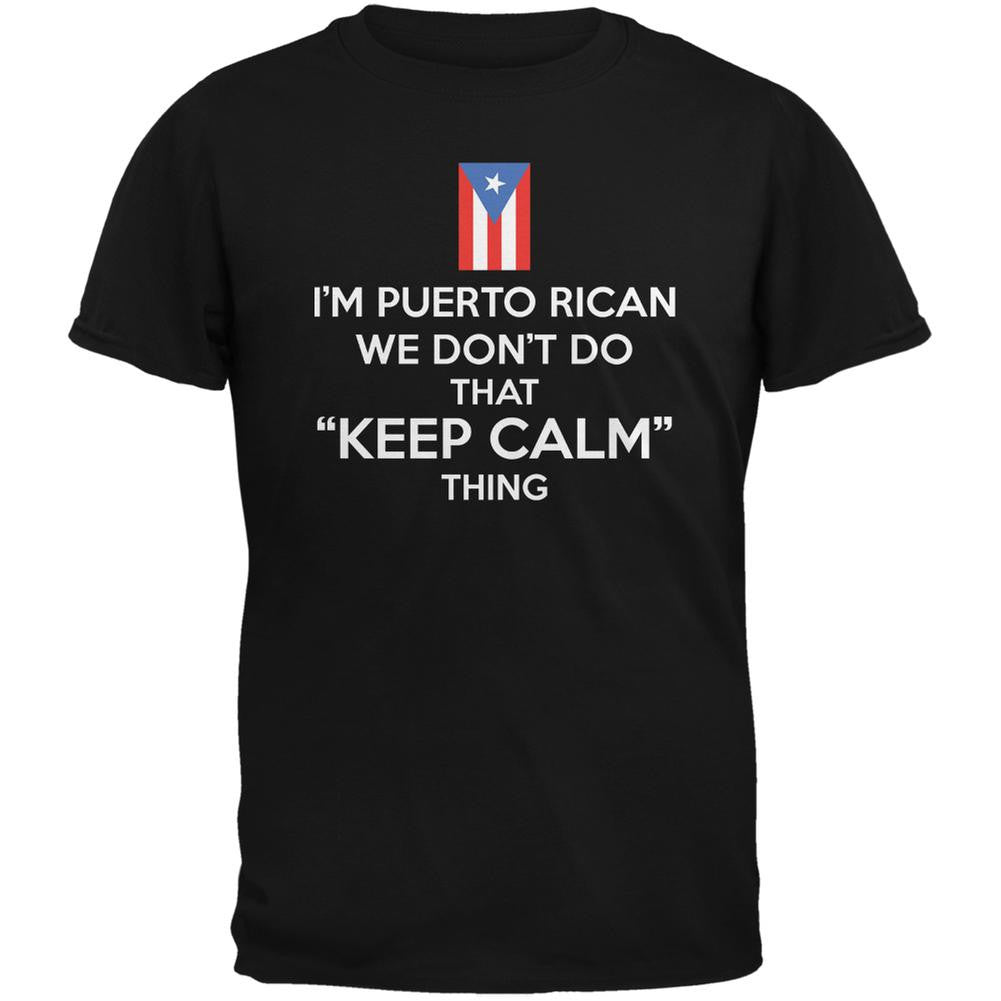 Don't Do Calm - Puerto Rican Black Youth T-Shirt Youth T-Shirts Old Glory LG Black 