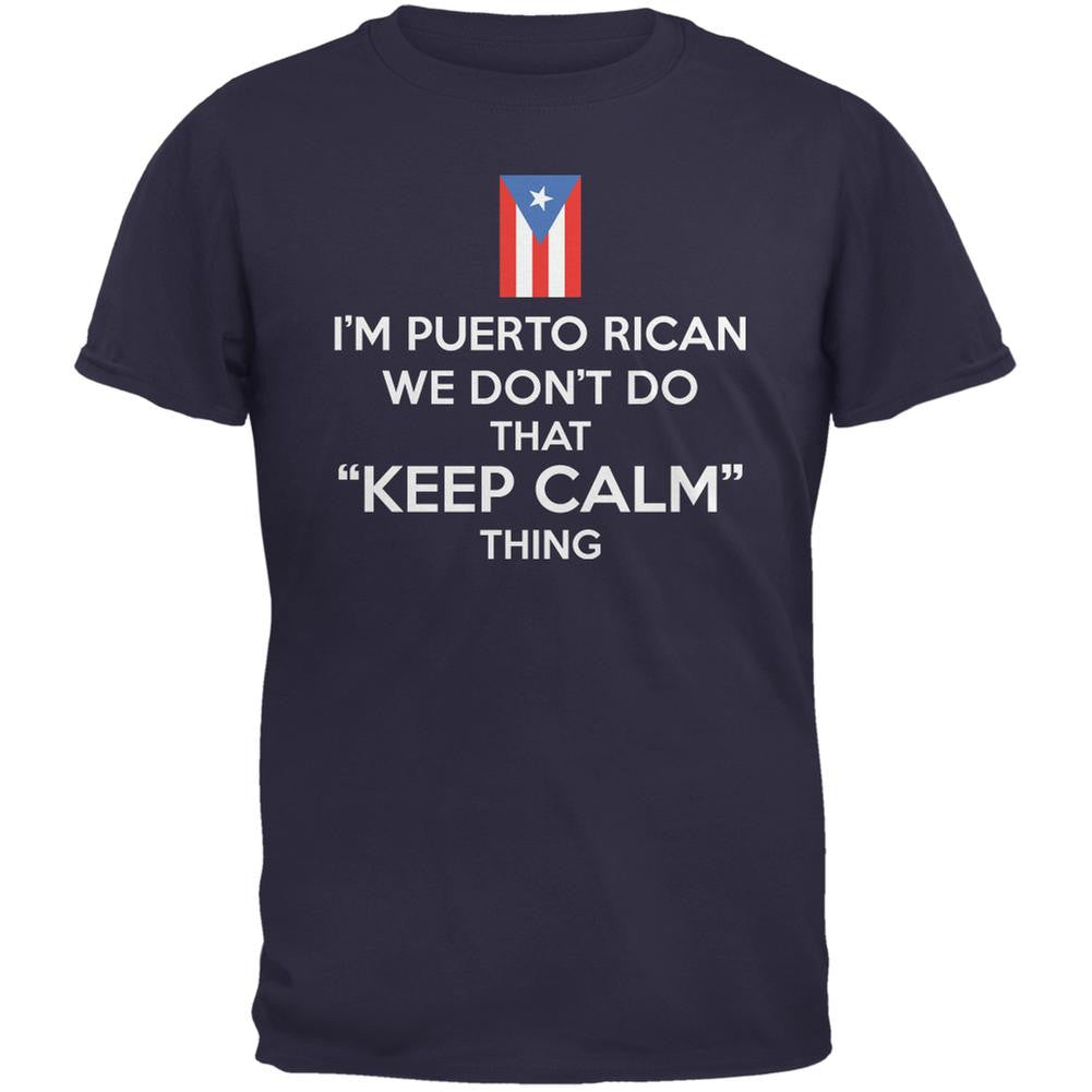 Don't Do Calm - Puerto Rican Navy Adult T-Shirt Men's T-Shirts Old Glory 2XL Blue 