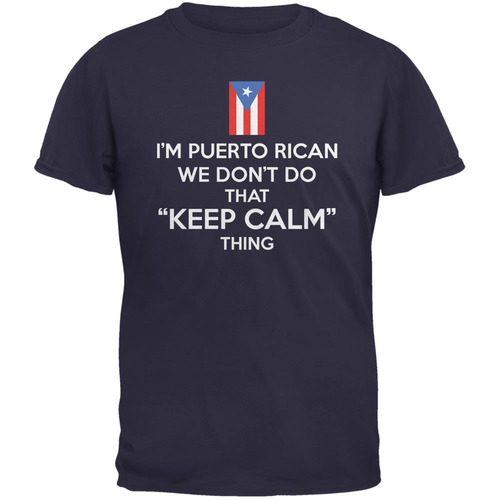 Don't Do Calm - Puerto Rican Navy Youth T-Shirt Youth T-Shirts Old Glory LG Blue 