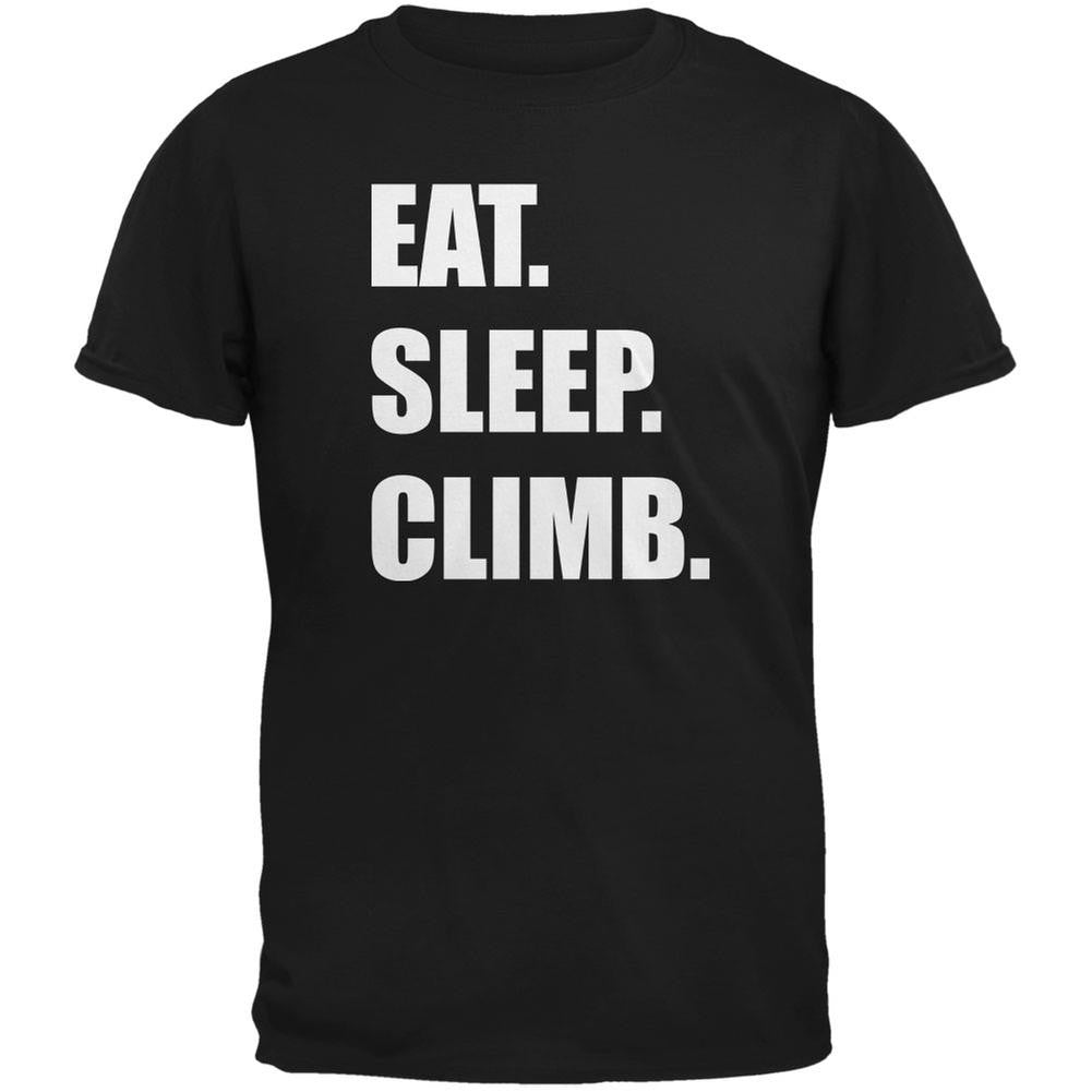 Eat Sleep Climb Black Adult T-Shirt Men's T-Shirts Old Glory 2XL Black 