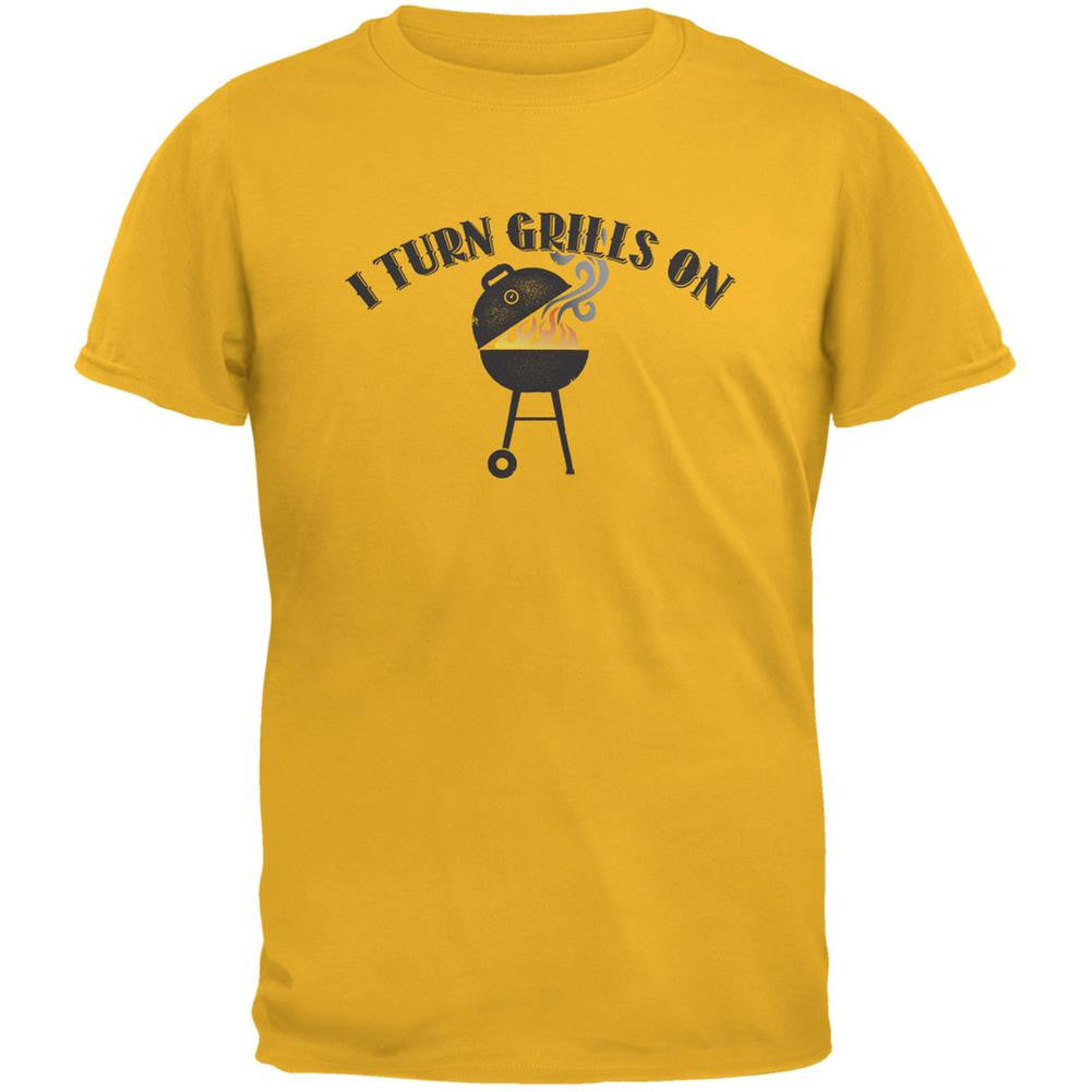 I Turn Grills On Gold Adult T-Shirt Men's T-Shirts Old Glory 2XL Yellow 