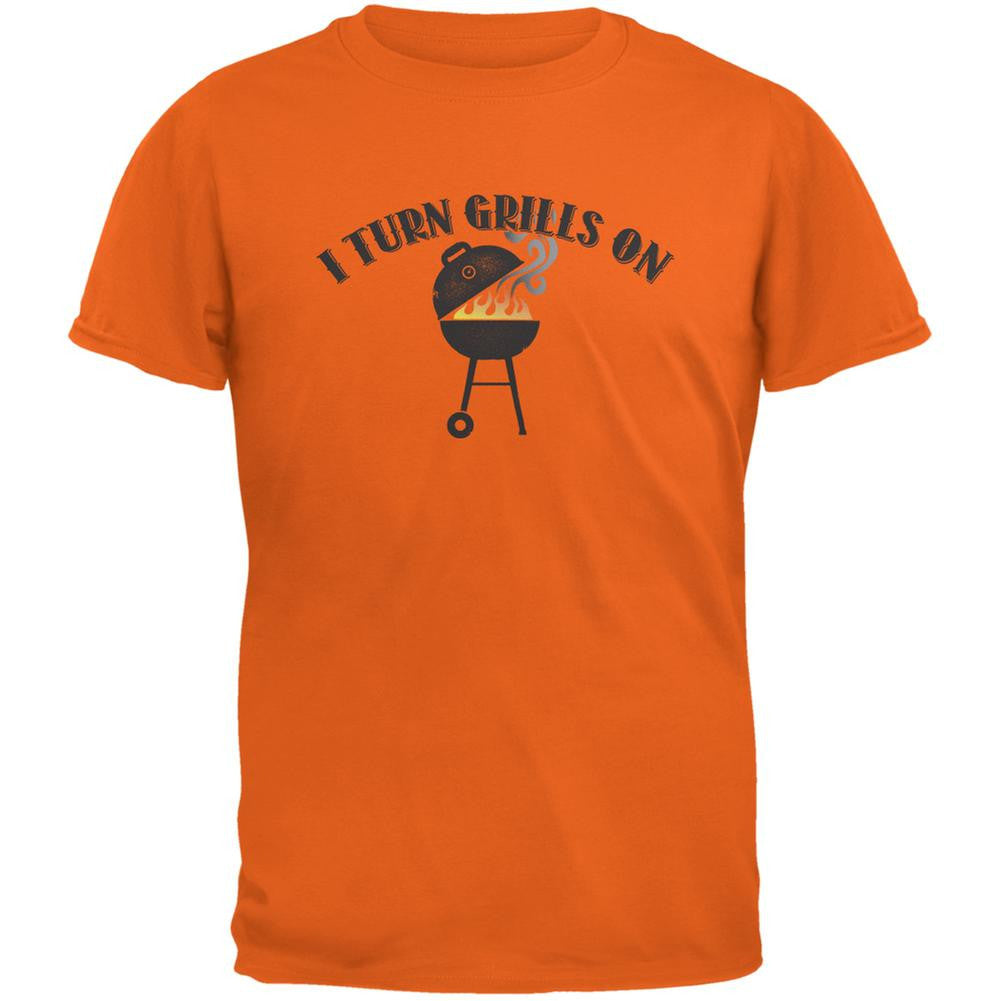 I Turn Grills On Orange Adult T-Shirt Men's T-Shirts Old Glory 2XL Orange 