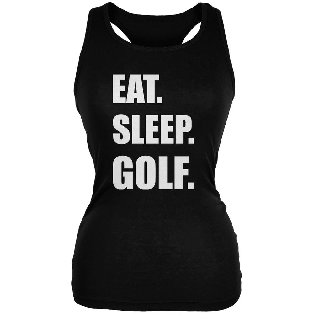 Eat Sleep Golf Black Juniors Soft Tank Top Juniors Tank Tops Old Glory 2XL Black 