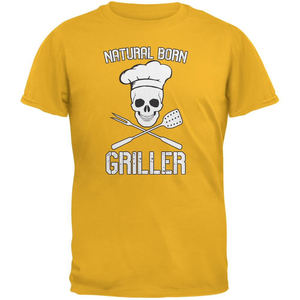 Natural Born Griller Gold Adult T-Shirt Men's T-Shirts Old Glory 2XL Yellow 