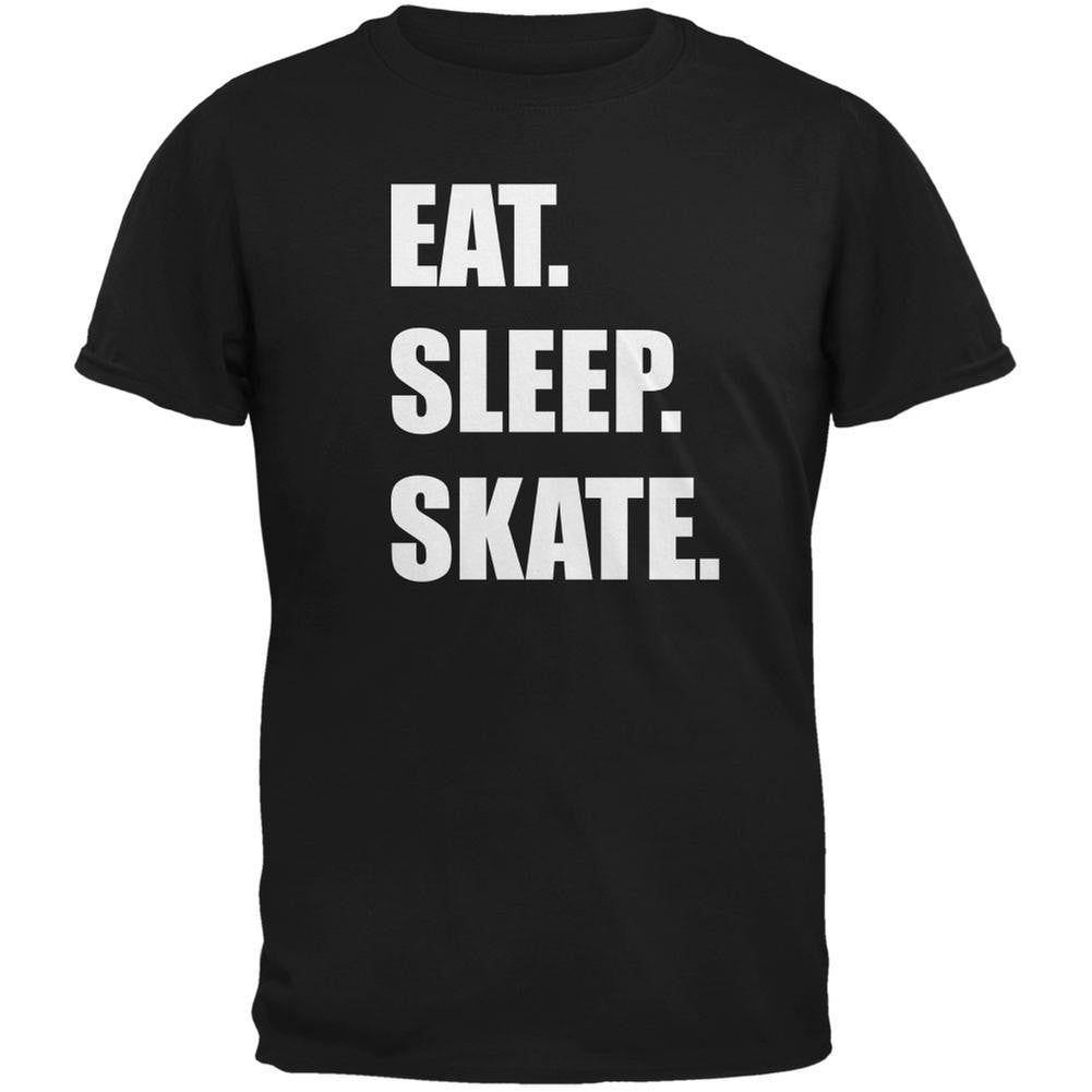 Eat Sleep Skate Black Adult T-Shirt Men's T-Shirts Old Glory 2XL Black 