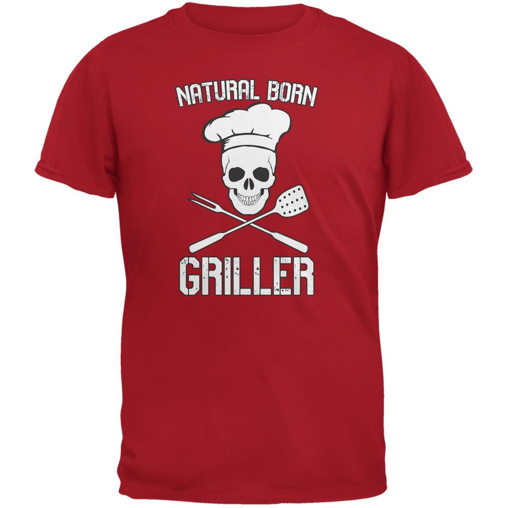 Natural Born Griller Red Adult T-Shirt Men's T-Shirts Old Glory 2XL Red 