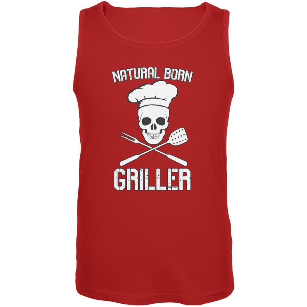 Natural Born Griller Red Adult Tank Top Men's Tank Tops Old Glory 2XL Red 