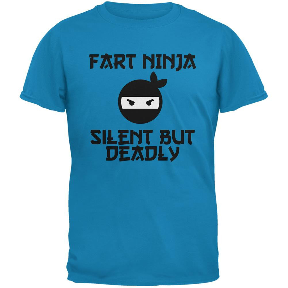 Fart Ninja Sapphire Blue Adult T-Shirt Men's T-Shirts Old Glory 2XL Blue 