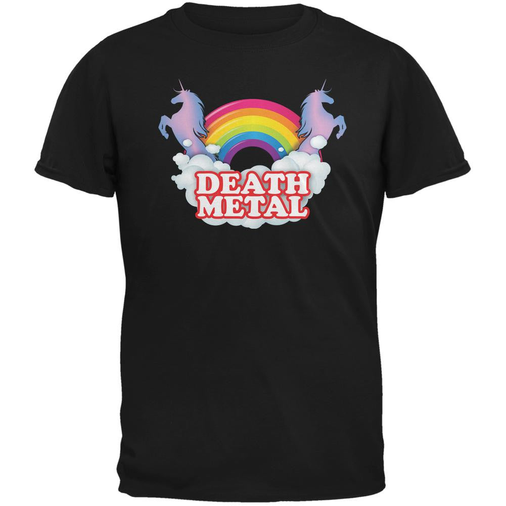 Death Metal Rainbow Black Adult T-Shirt Men's T-Shirts Old Glory 2XL Black 