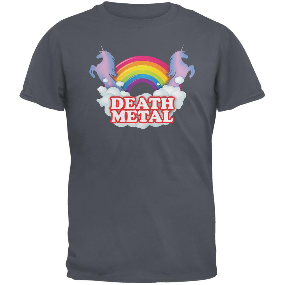 Death Metal Rainbow Charcoal Grey Adult T-Shirt Men's T-Shirts Old Glory 2XL Grey 