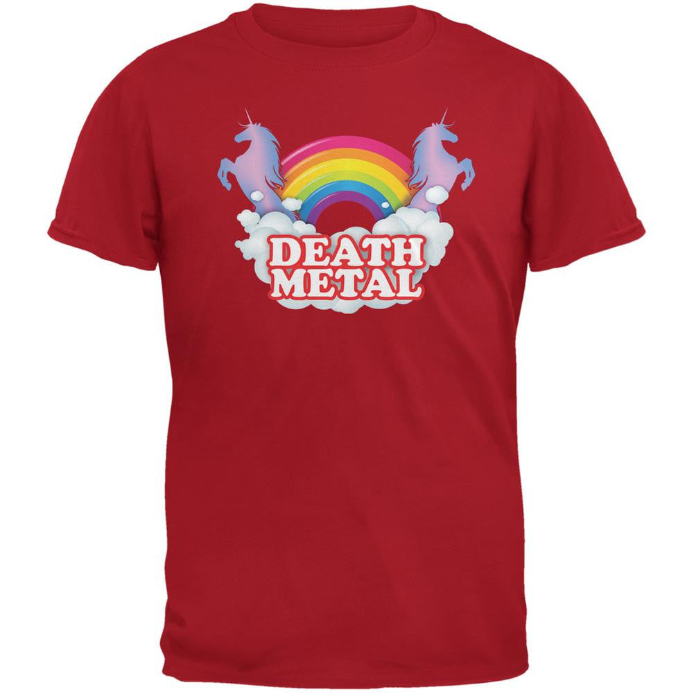 Death Metal Rainbow Red Adult T-Shirt Men's T-Shirts Old Glory 2XL Red 