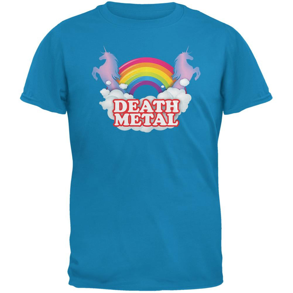 Death Metal Rainbow Sapphire Blue Adult T-Shirt Men's T-Shirts Old Glory 2XL Blue 