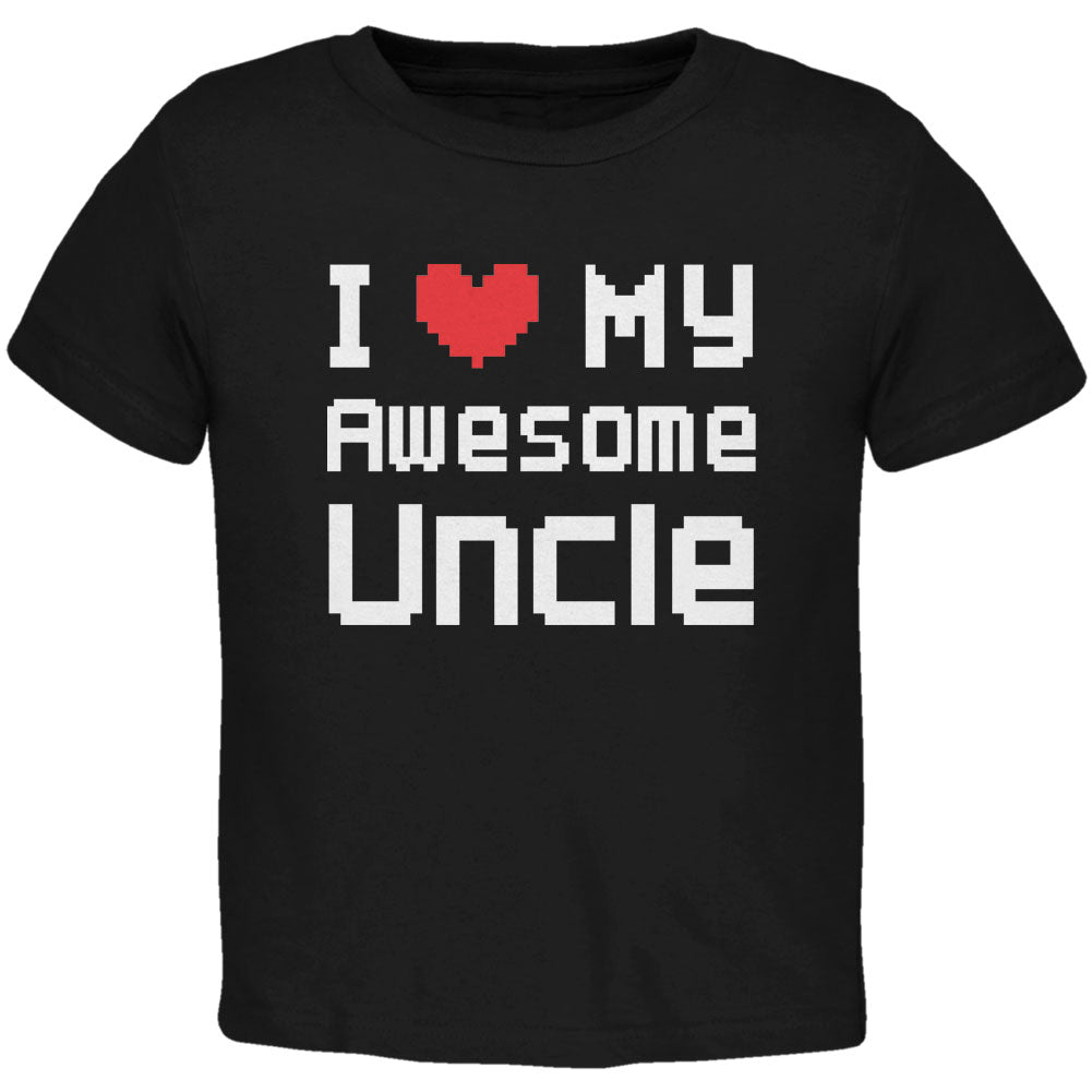 I Heart My Awesome Uncle 8 Bit Pixel Black Toddler T-Shirt Toddler T-Shirts Old Glory 2T Black 