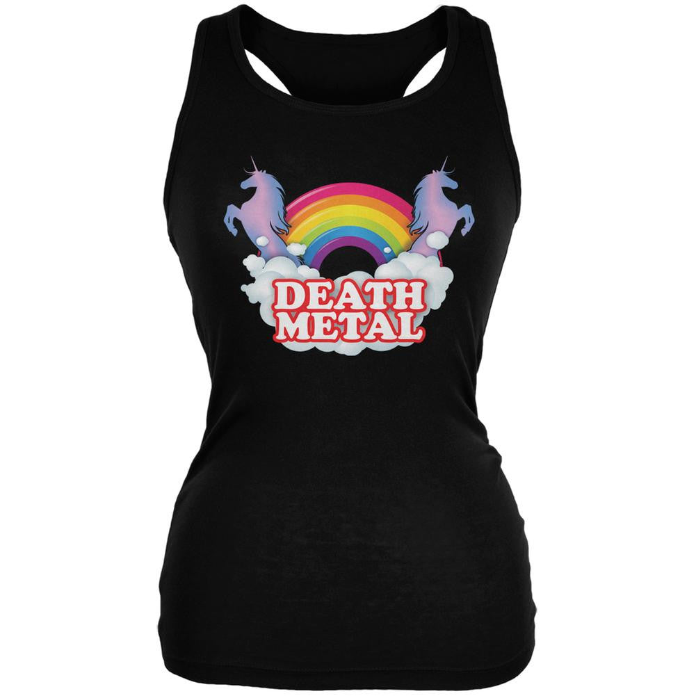 Death Metal Rainbow Black Juniors Soft Tank Top Juniors Tank Tops Old Glory 2XL Black 