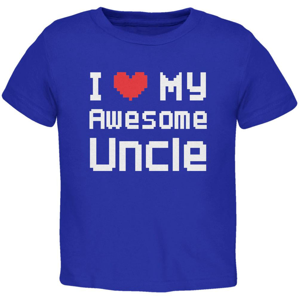 I Heart My Awesome Uncle 8 Bit Pixel Royal Toddler T-Shirt Toddler T-Shirts Old Glory 2T Blue 