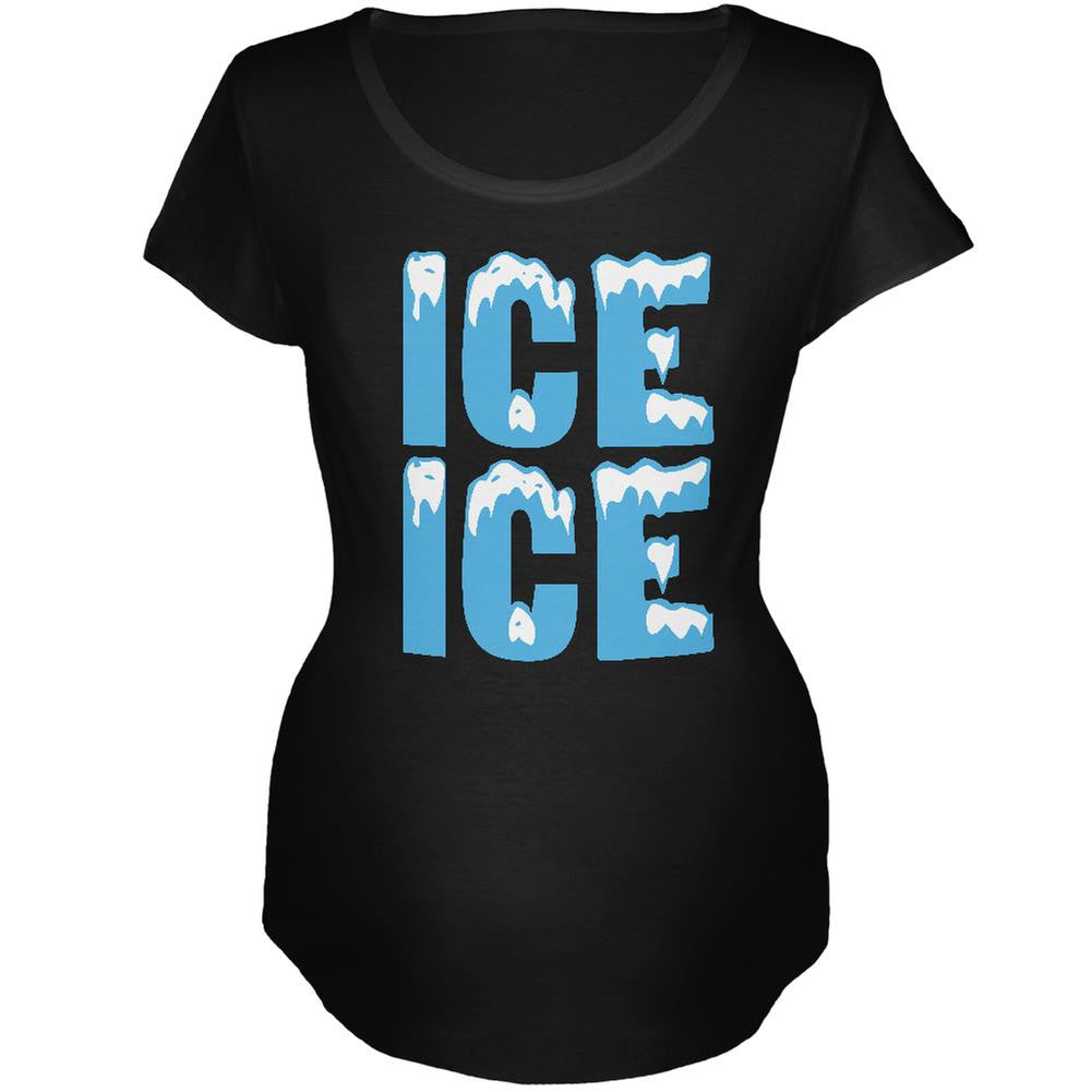 Ice Ice Baby Black Maternity Soft T-Shirt Maternity T-Shirts Old Glory 2XL Black 