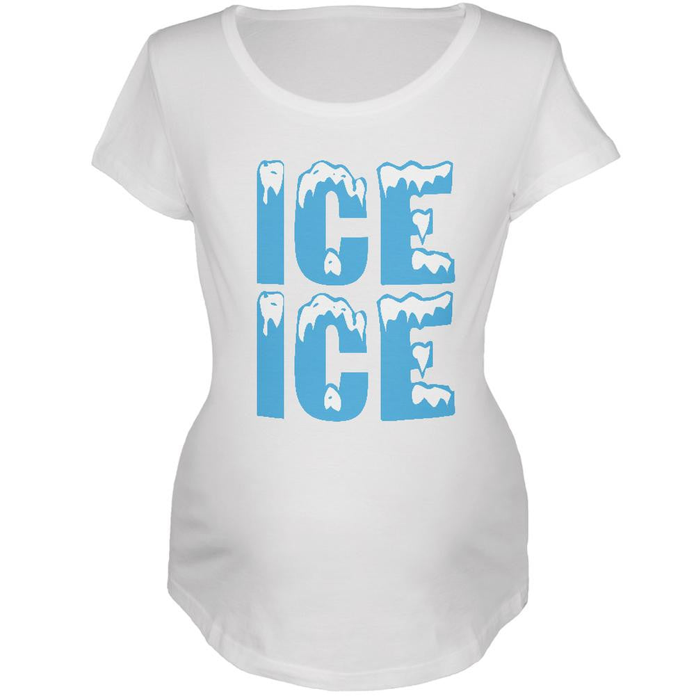 Ice Ice Baby White Maternity Soft T-Shirt Maternity T-Shirts Old Glory 2XL White 