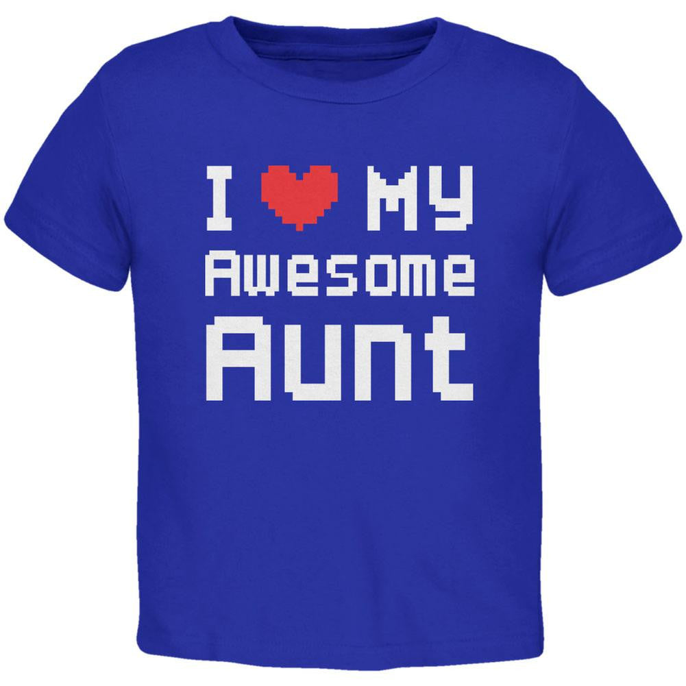 I Heart My Awesome Aunt 8 Bit Pixel Royal Toddler T-Shirt Toddler T-Shirts Old Glory 2T Blue 