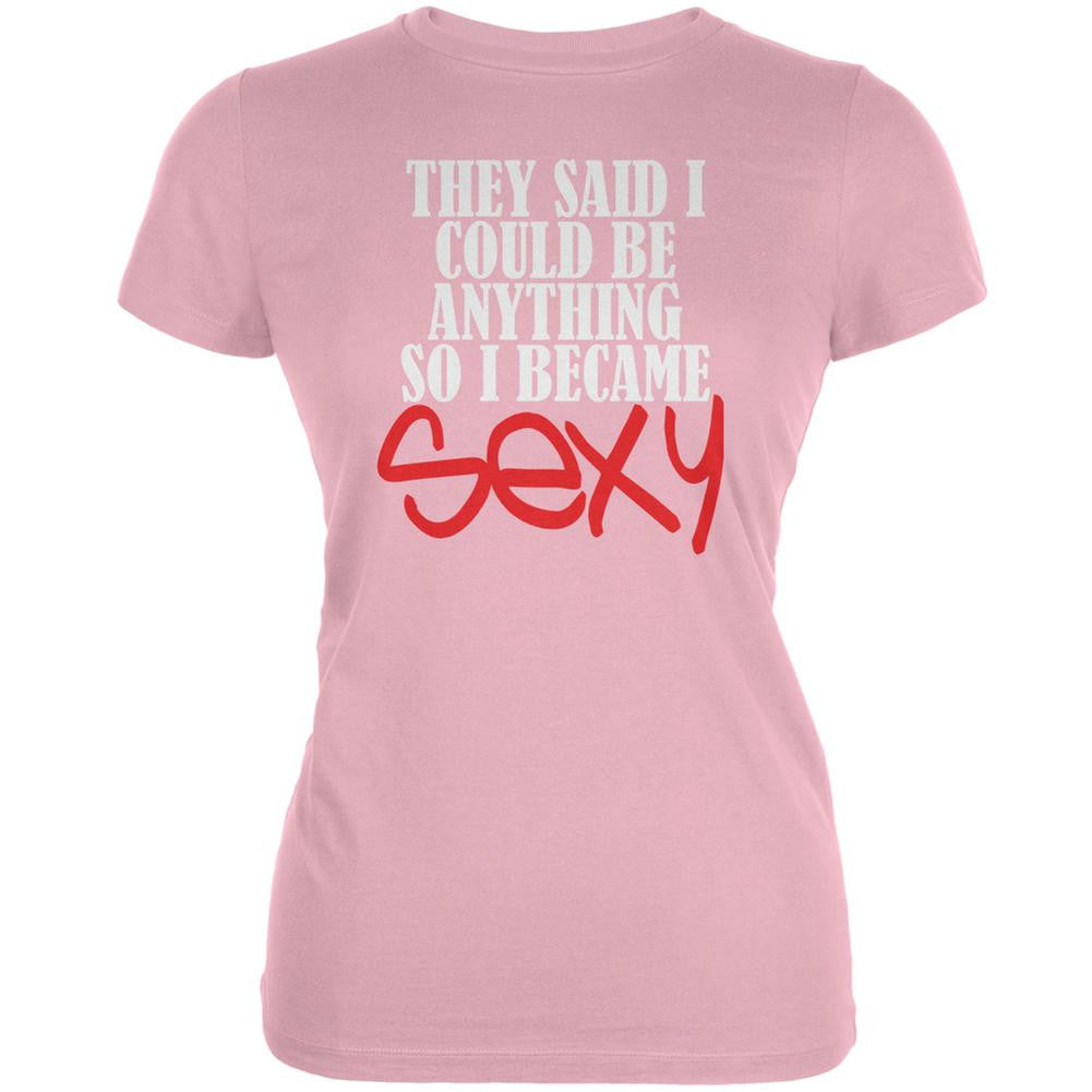 Anything Sexy Funny Pink Juniors Soft T-Shirt Juniors T-Shirts Old Glory 2XL Pink 