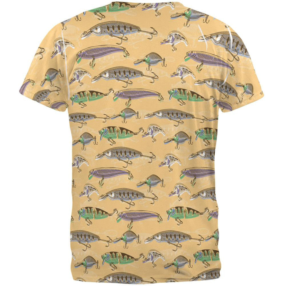 Fishing Lures All Over Adult T-Shirt Men's T-Shirts Old Glory   