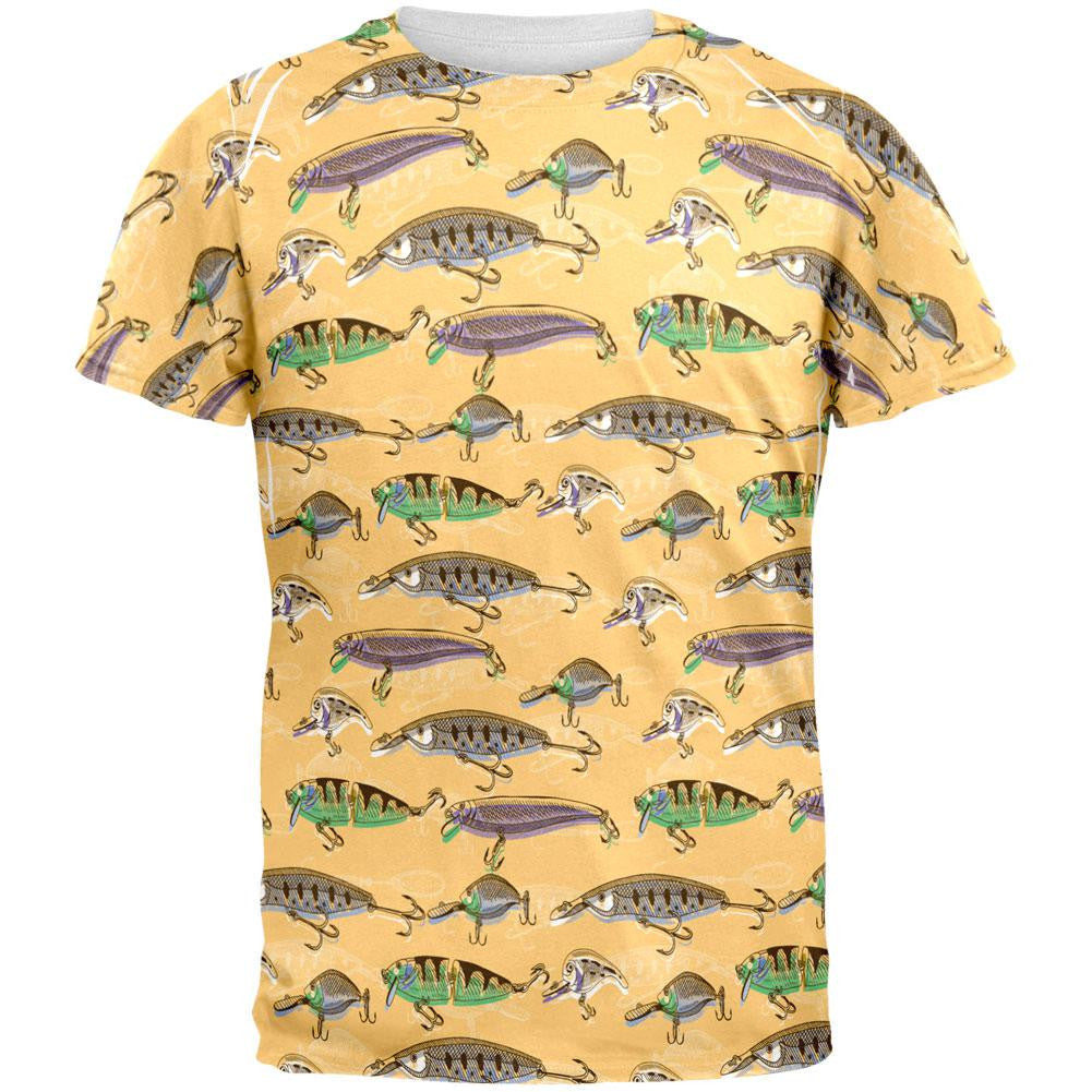 Fishing Lures All Over Adult T-Shirt Men's T-Shirts Old Glory 2XL Multi 