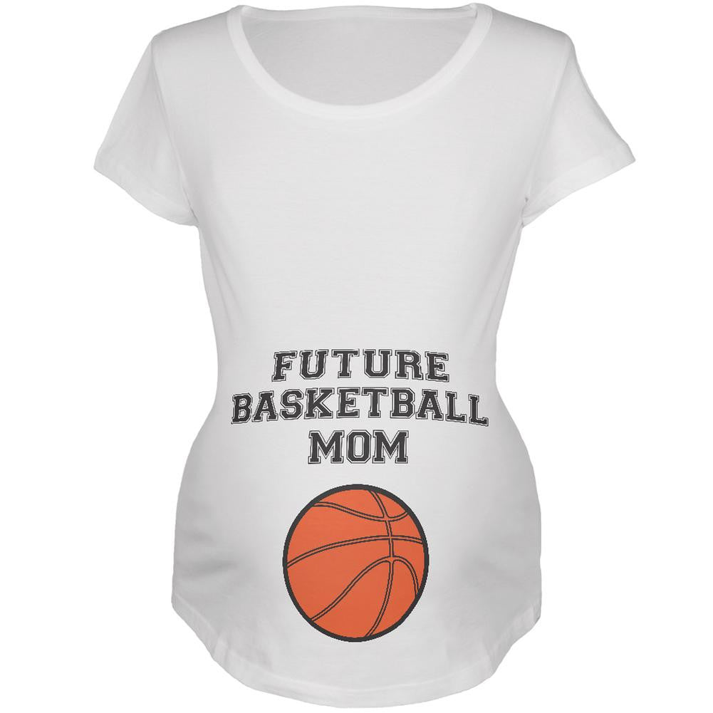 Future Basketball Mom White Maternity Soft T-Shirt Maternity T-Shirts Old Glory 2XL White 