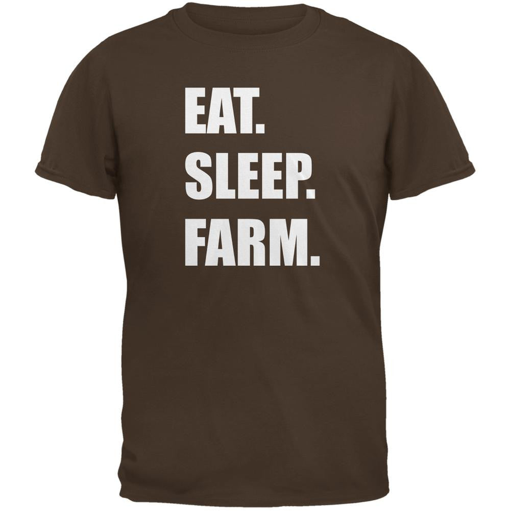 Eat Sleep Farm Brown Youth T-Shirt Youth T-Shirts Old Glory LG Brown 