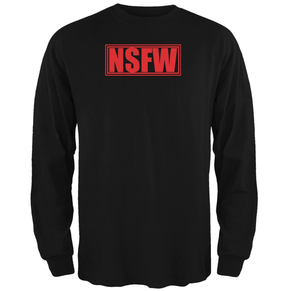 NSFW Not Safe for Work Funny Black Adult Long Sleeve T-Shirt Men's Long Sleeves Old Glory 2XL Black 